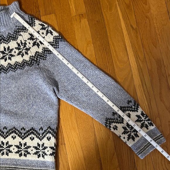 Inis Crafts Merino Wool Nordic Pattern Mock Neck Sweater - Picture 12 of 14